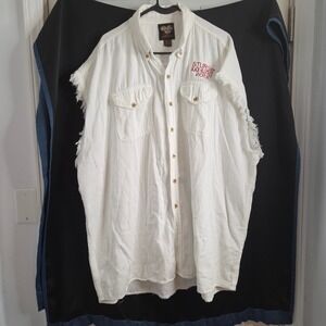 Vance Biker Wear Sturgis 2013 Black Hills Rally Sleeveless Shirt White 5XL Eagle